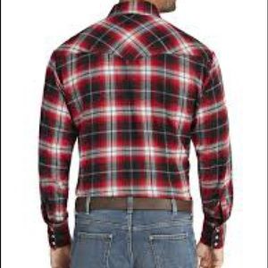 Diesel red black white western snap button down light flannel cotton shirt XL